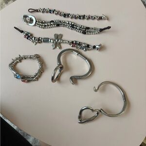 UNO de 50 Silver and Black Bracelet Set